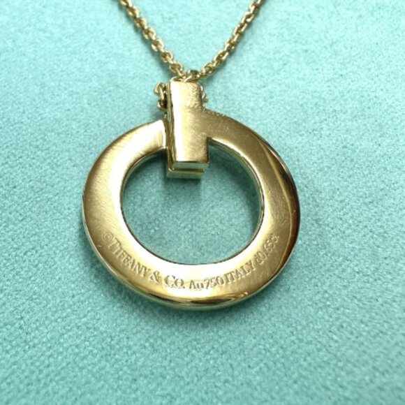 Tiffany & Co. Necklace T 1 Circle Pendant 0.65ct Diamond 18K Yellow Gold - Picture 2 of 4